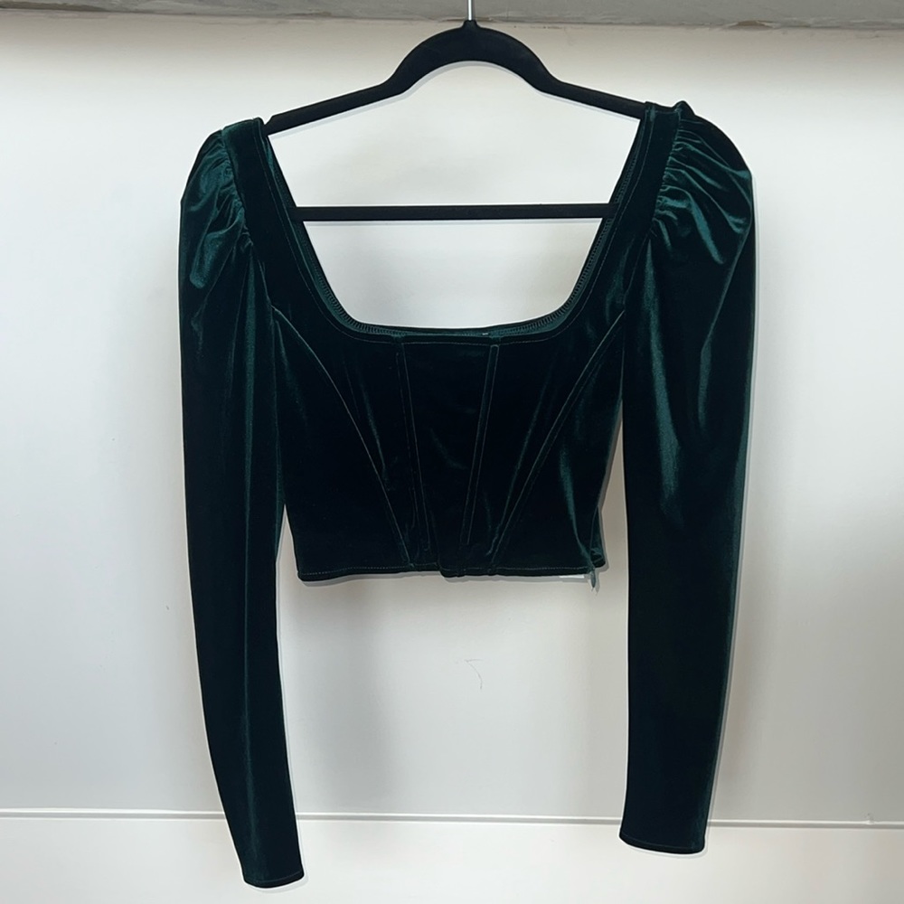 Zara Green Velvet Corset